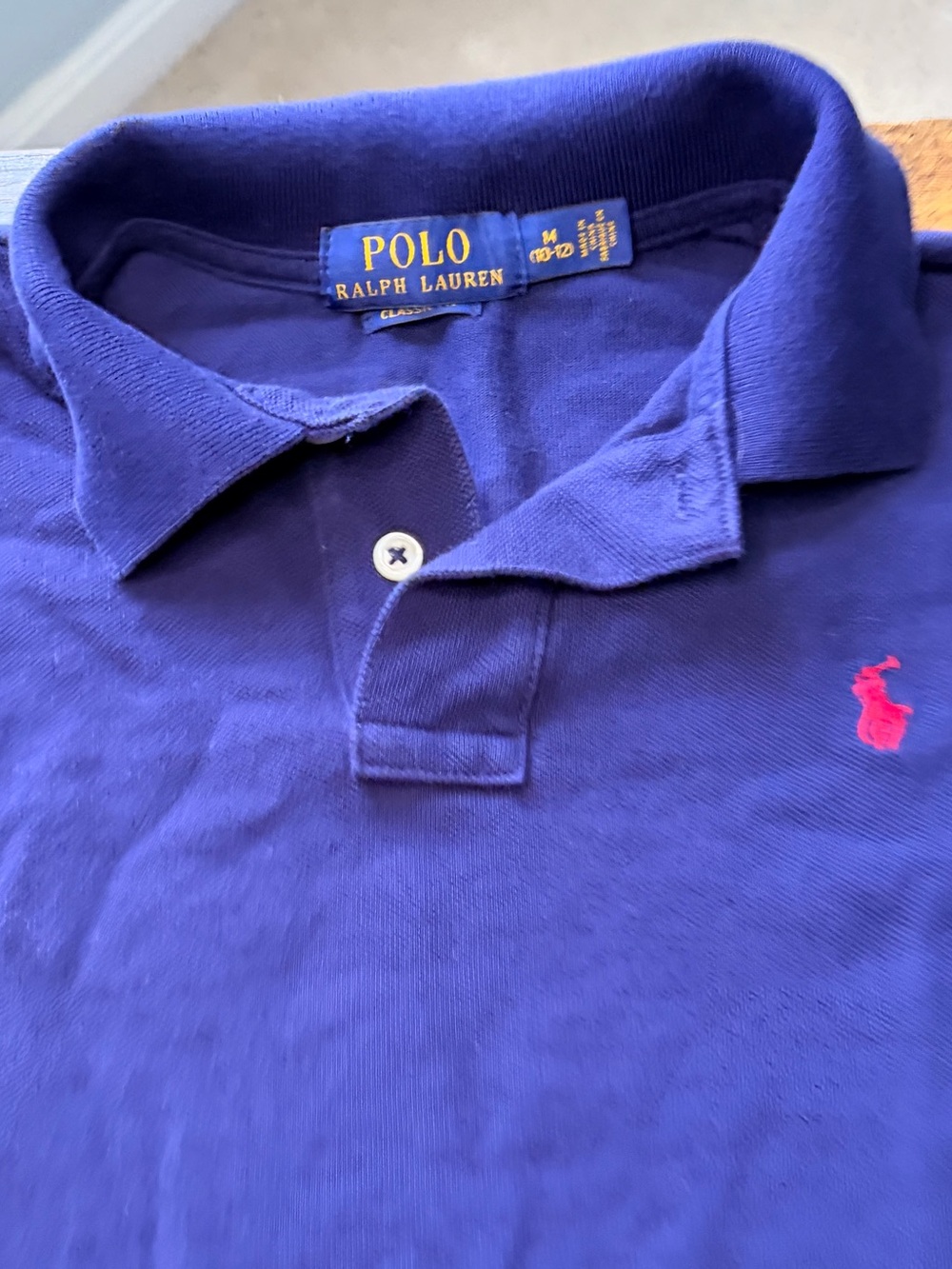Polo Ralph Lauren Classic Navy Blue Boys Medium short sleeve